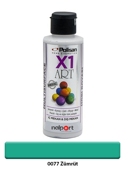 X1 Art Multisurface Hobi Boyası Zümrüt 120 ml
