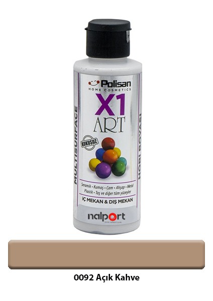 X1 Art Multisurface Hobi Boyası Açık Kahve 120 ml