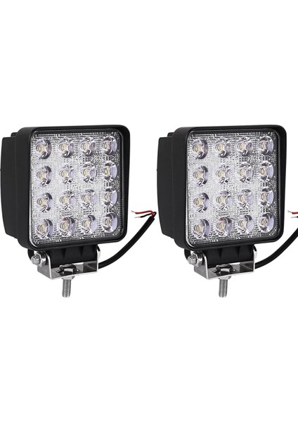 NKT GROUP Nokta 2 Adet 16 LED Off Road Kare Çalışma Lambası Sis Lambası Projektör Gündüz Farı 48 Watt