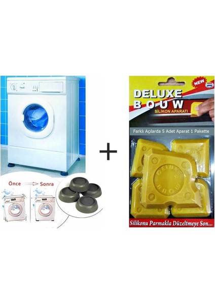 Saban Çamaşır Makinesi Titreşim Ayağı + Silikon Çekme Aparatı Set