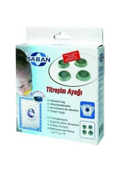Saban Çamaşır Makinesi Titreşim Ayağı + Silikon Çekme Aparatı Set