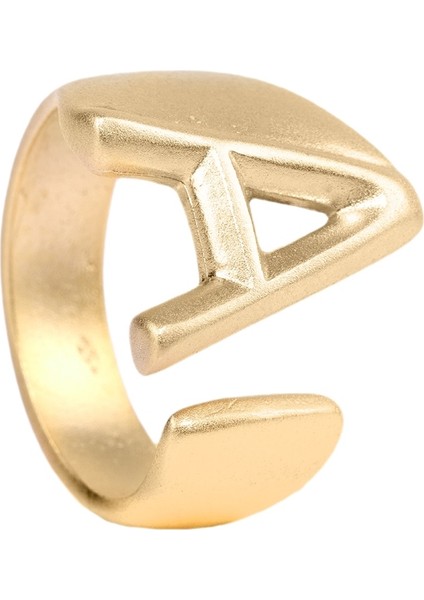 Kadın Mat Altın Renk Kaplama Ayarlanabilir A Harfi Yüzük indirimleri