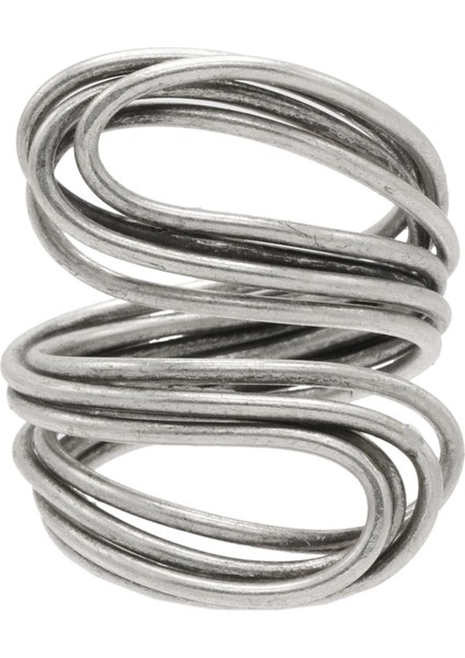 Kadın Antik Gümüş Kaplama Ayarlanabilir Tel Sarma El Yapımı Yüzük indirimleri