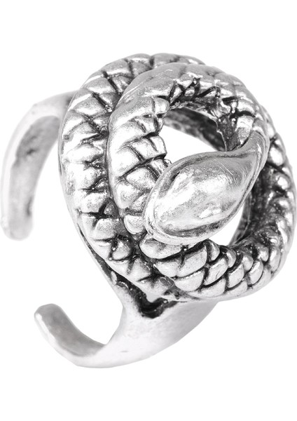 Kadın Antik Gümüş Kaplama Ayarlanabilir Yılan Yüzük indirimleri
