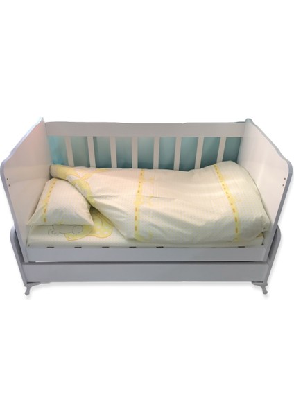 Bebek/çocuk 100X150 Yastık Çarşaf Yorgan Seti Ayıcıklı Sarı Puantiyeli fırsatları