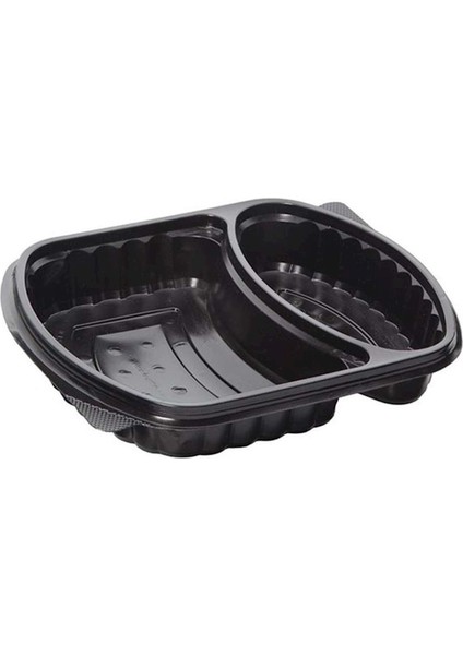 Siyah Plastik 2 Gözlü Kap+Kapak 50 Adetli Paket