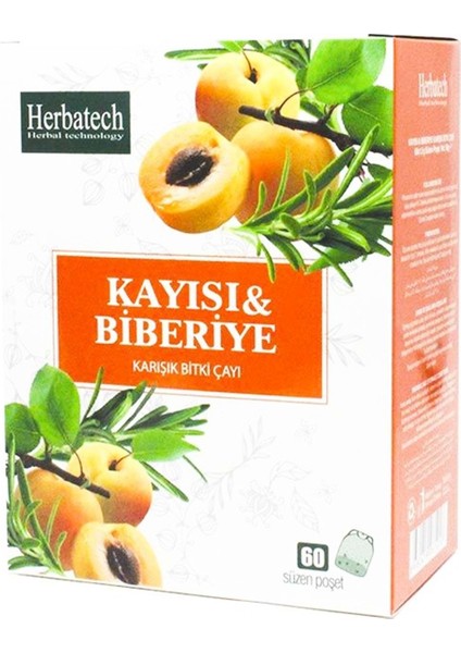 Kayısı ve Biberiye Karışık Bitki Çayı 60 Süzen Poşet