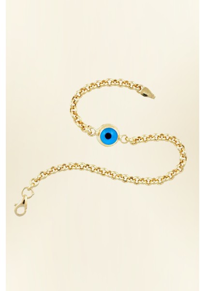 14 Ayar Altın Doch Zincirli Tek Nazar Göz Kadın Bileklik fiyatları