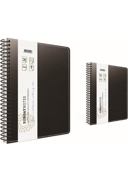Sunday Notes Ip Dikişli Deri Kapak 19X26 140 Sayfa Çizgisiz Defter 5040