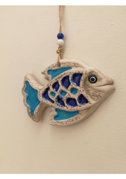 Seramik Mini Balık Dekoratif Duvar Süsü 16x10 Cm
