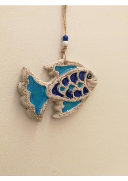 Seramik Mini Balık Dekoratif Duvar Süsü 16x10 Cm