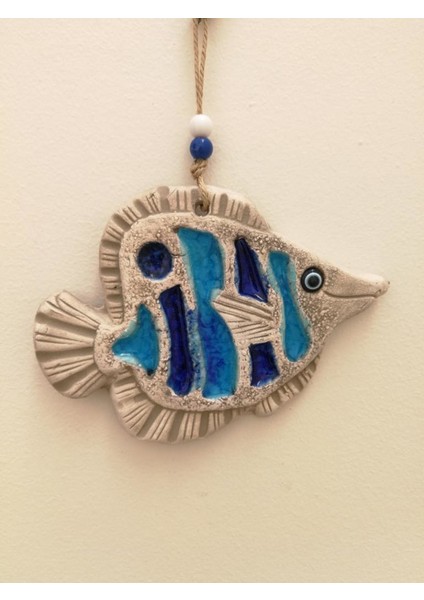 Seramik Mini Balık Dekoratif Duvar Süsü 17x12 Cm