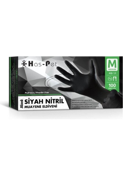 Siyah Nitril M Beden *20 Adet 100 Lü Paket