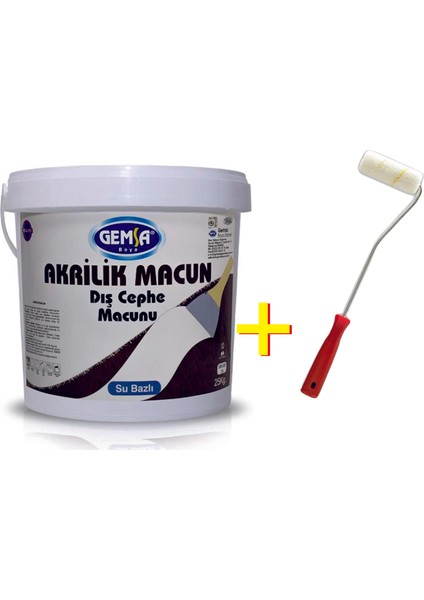 Gemsa Akrilik Iç ve Dış Cephe Macunu 1 kg Beyaz