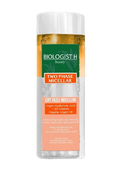 Biologist H Çift Fazlı Micellar 125 ml (Makyaj Temizleyici, Suya ve Kalıcı Makyaj Temizleyici)