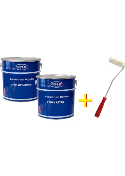 Gemsa Solventli Epoxy Astar 15 kg ve Sertlestirici 2 kg Gri