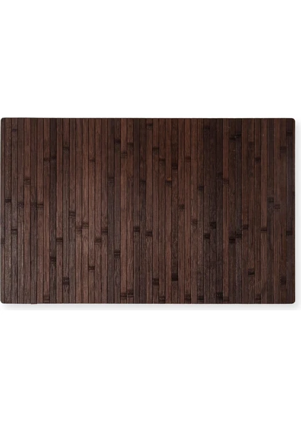 Bambu Kaymaz Tabanlı Katlanır Paspas Koyu Kahve 50X80 cm