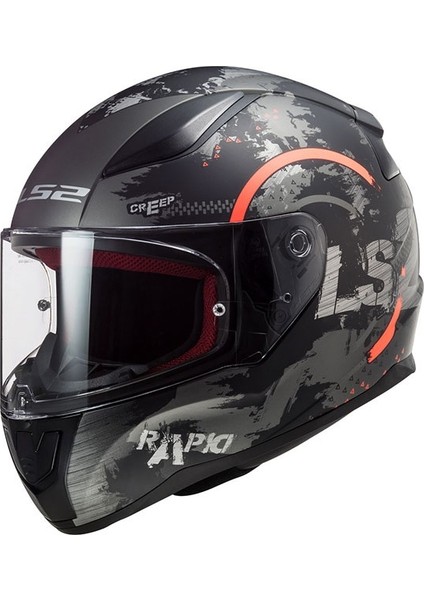 Kapalı Kask Rapıd Cırcle Mat Tıtanıum-Turuncu 3xl Beden