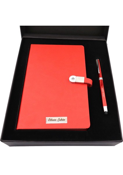 Isme Kişiye Özel 16 GB Usb'li Defter Dokunmatik Roller Kalem Seti
