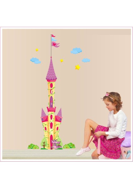 Kız Çocuk Odası Dekorasyonu Prenses Masal Kulesi Kendinden Yapışkanlı Pvc Sticker Duvar Dekoru fiyatları