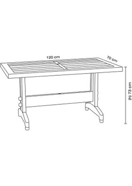 Pera 70CM * 120CM Dikdörtgen Teak Ahşap Plastikrenkli Balkon Bahçe Veranda Teras Masa