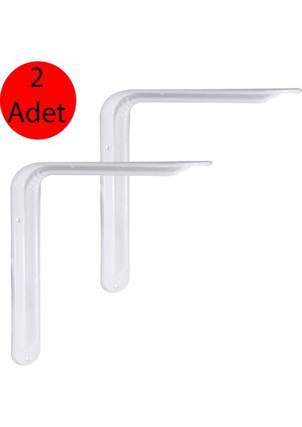 Raf Altı Ayak Raf Tutucu Montaj L Demir 19 x 26 cm Beyaz (2 Adet)