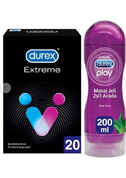 Extreme 20lı Prezervatif+Play 200 Ml Masaj Jeli