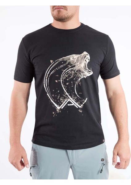 Outdoor T-Shirt Günlük Pamuklu Baskılı Erkek Kısa Kollu Tişört Sıfır Yaka BASETI02