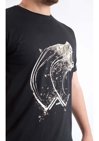 Outdoor T-Shirt Günlük Pamuklu Baskılı Erkek Kısa Kollu Tişört Sıfır Yaka BASETI02 fırsatları