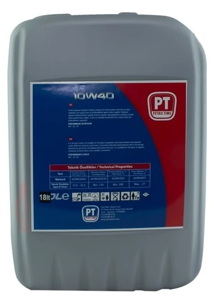 Petro Time 10W-40 18 Litre Motor Yağı ( Üretim Yılı: 2022 )