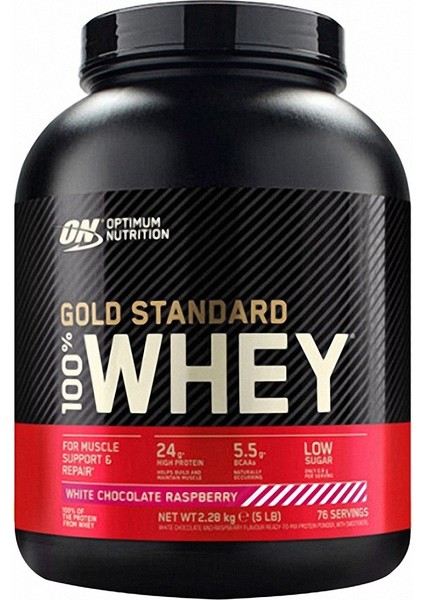 Optimum Gold Standard Whey Protein Tozu 2273 gr Beyaz Çikolata Ahududu 02/2023