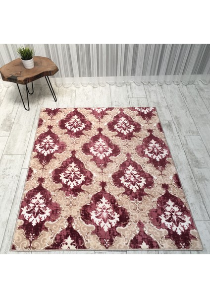 Yıkanabilir Kaymaz Taban Desen 020 Pembe 80 x 150 cm Dijital Baskı Halı