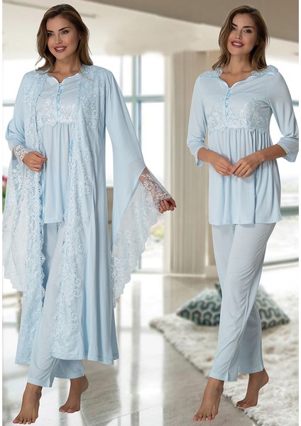 Effort 3015 Mavi Lohusa Sabahlıklı Pijama