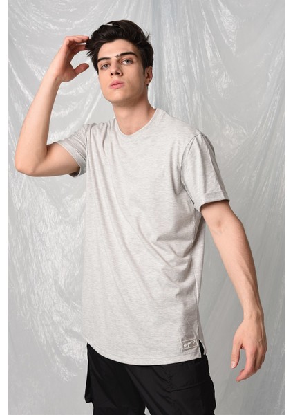 Yandan Yırtmaçlı Basic T-Shirt R-5167