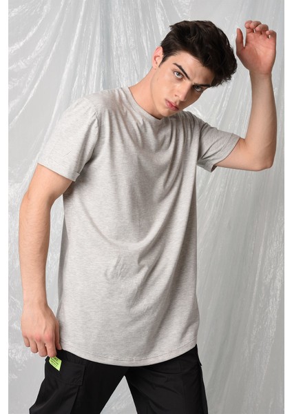 Yandan Yırtmaçlı Basic T-Shirt R-5167