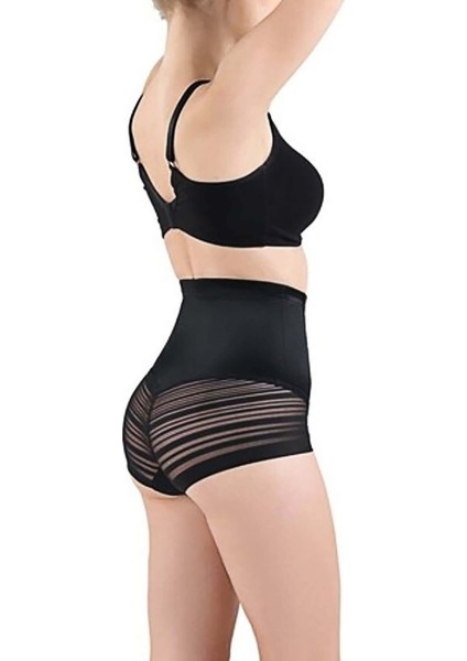 Kadın Yüksek Bel Slip Korse Body Cotrol - Tül Detaylı Ten