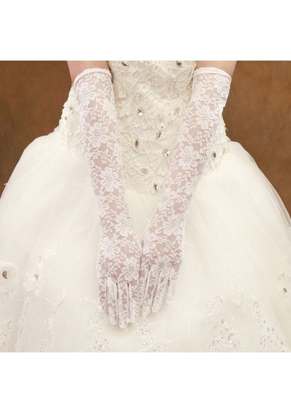 Beyaz Renk Uzun Boy Dantelli Eldiven fiyatları