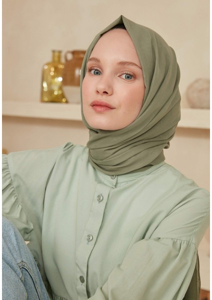 Ince Pamuk Vual Sal Pastel Yeşil