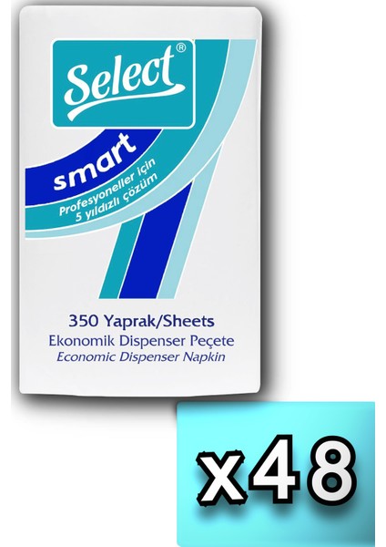 Select Smart Ekonomik Dispenser Peçete 350 Yaprak x 48'li + Dispenser
