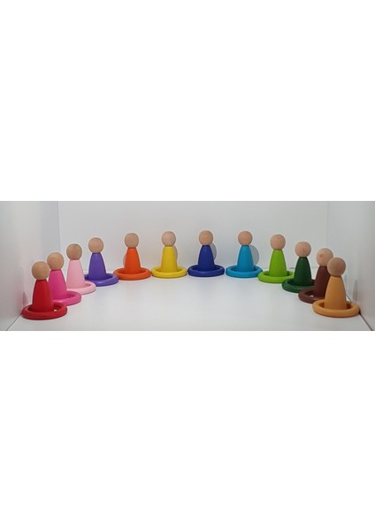 Waldorf Montessori Pegleri (Nins) ve Halkaları 12LI Insancık + Halka Kırtkırt Ahşap fiyatları