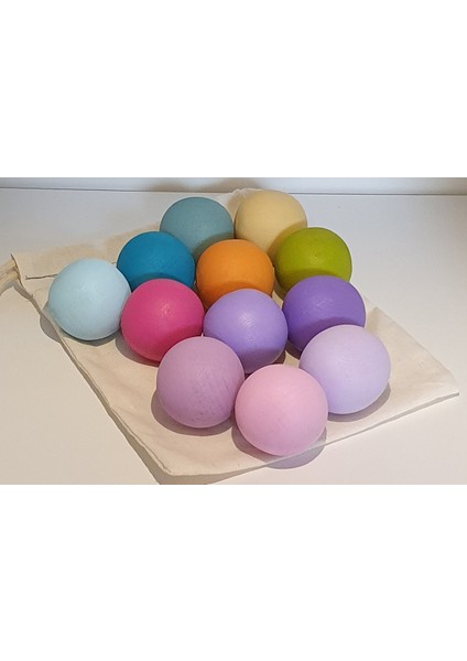 Ahşap Top Pastel Boyalı 12'li Set 4 cm modelleri