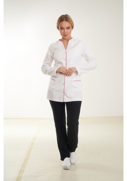 Deniz Doktor Önlüğü Eczacı Önlüğü Hemşire Önlüğü Estetisyen Önlüğü Uzun Kol Kadın Önlük