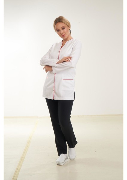 Deniz Doktor Önlüğü Eczacı Önlüğü Hemşire Önlüğü Estetisyen Önlüğü Uzun Kol Kadın Önlük fiyatları