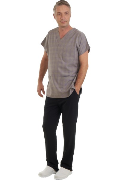 V Yaka Doktor Önlüğü Eczacı Önlüğü Laborant Önlüğü Hemşire Önlüğü Estetisyen Önlüğü Fuşya Kısa Kol Erkek Önlük