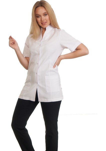 Alpaka Kadın Hakim Yaka Doktor Önlüğü Eczacı Önlüğü Hemşire Önlüğü Estetisyen Önlüğü Beyaz Önlük fiyatları