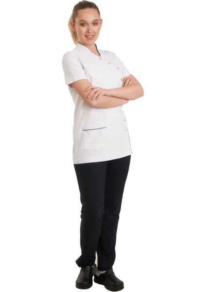 9 Düğmeli Doktor Önlüğü Eczacı Önlüğü Hemşire Önlüğü Estetisyen Önlüğü Uzun Kol Beyaz Kadın Önlük fiyatları