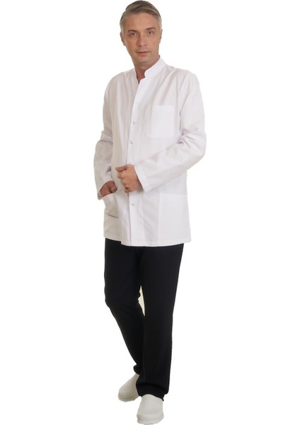 Erkek Hakim Yaka Doktor Önlüğü Eczacı Önlüğü Hemşire Önlüğü Estetisyen Önlüğü Alpaka Uzun Kol Önlük fiyatları