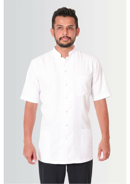 Erkek Hakim Yaka Doktor Önlüğü Eczacı Önlüğü Hemşire Önlüğü Estetisyen Önlüğü Alpaka Kısa Kol Önlük fiyatları