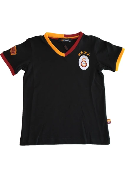 GS Store  Galatasaray Çocuk Lisanslı Armalı Siyah Tshirt