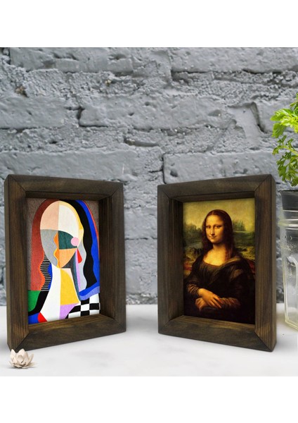 Gift Dekoratif 2'li Doğal Masif Ahşap Çerçeve 15X20CM-48